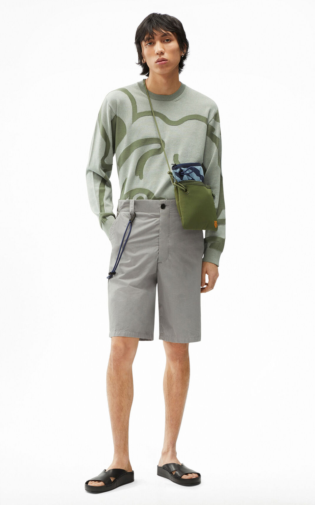 Shorts Kenzo Chino Homme Grise | PGFJ-96810